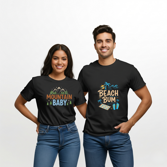 Beach Bum & Mountain Baby T-shirt, The Perfect Tee for Nature Lovers & Free Spirits