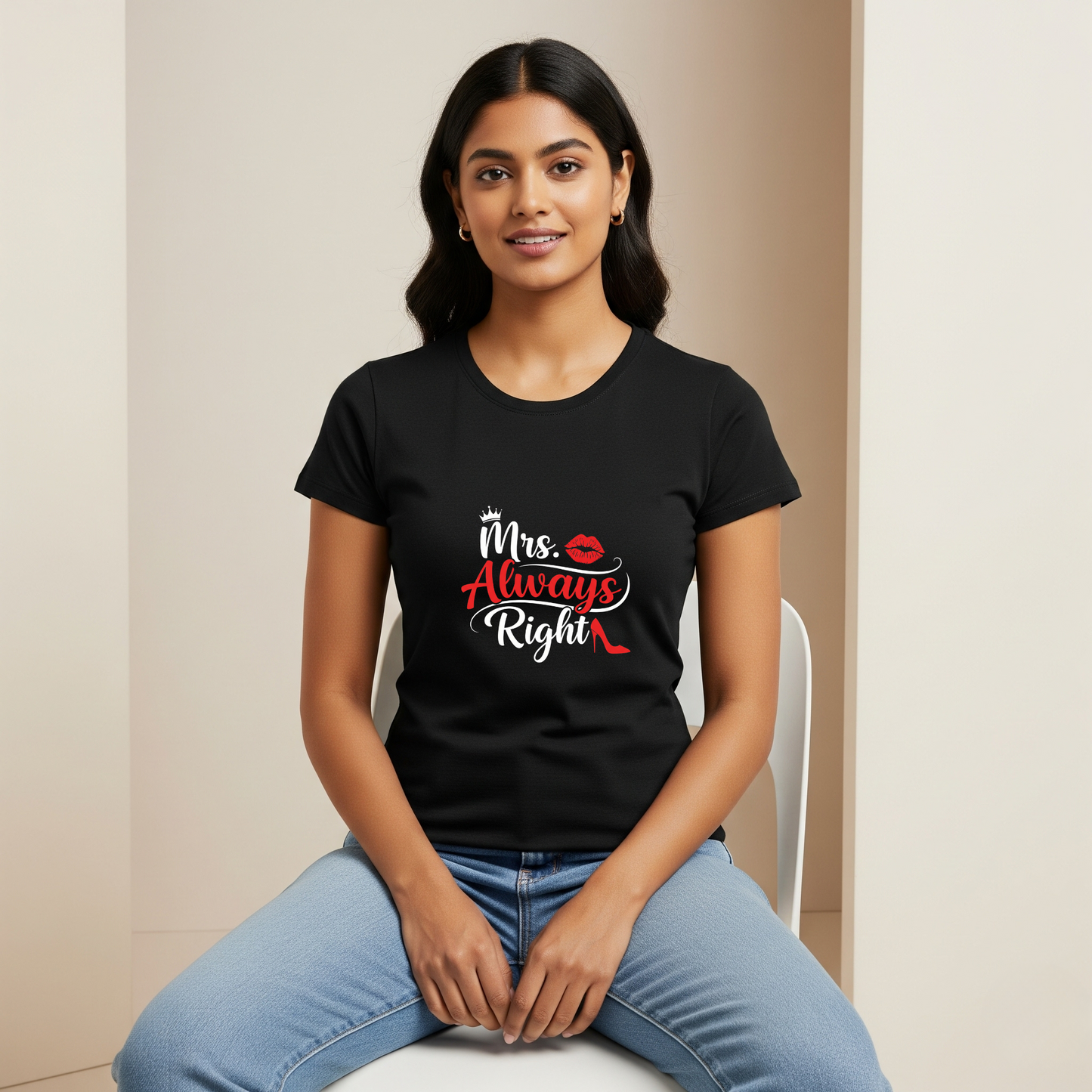 Mr. Right & Mrs. Always Right T-shirts — Funny Matching Couple Tees for Him & Her