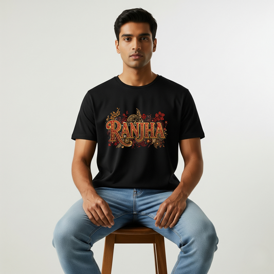 Heer ❤️ Ranjha Matching Couple Tees – Classic Desi Love Vibes