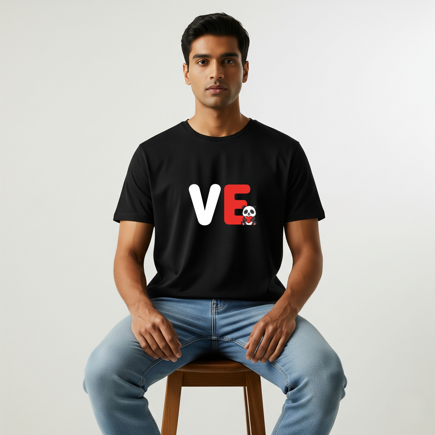 LO / VE Matching Couple T-shirts — Bold Split LOVE Design for Soulmates