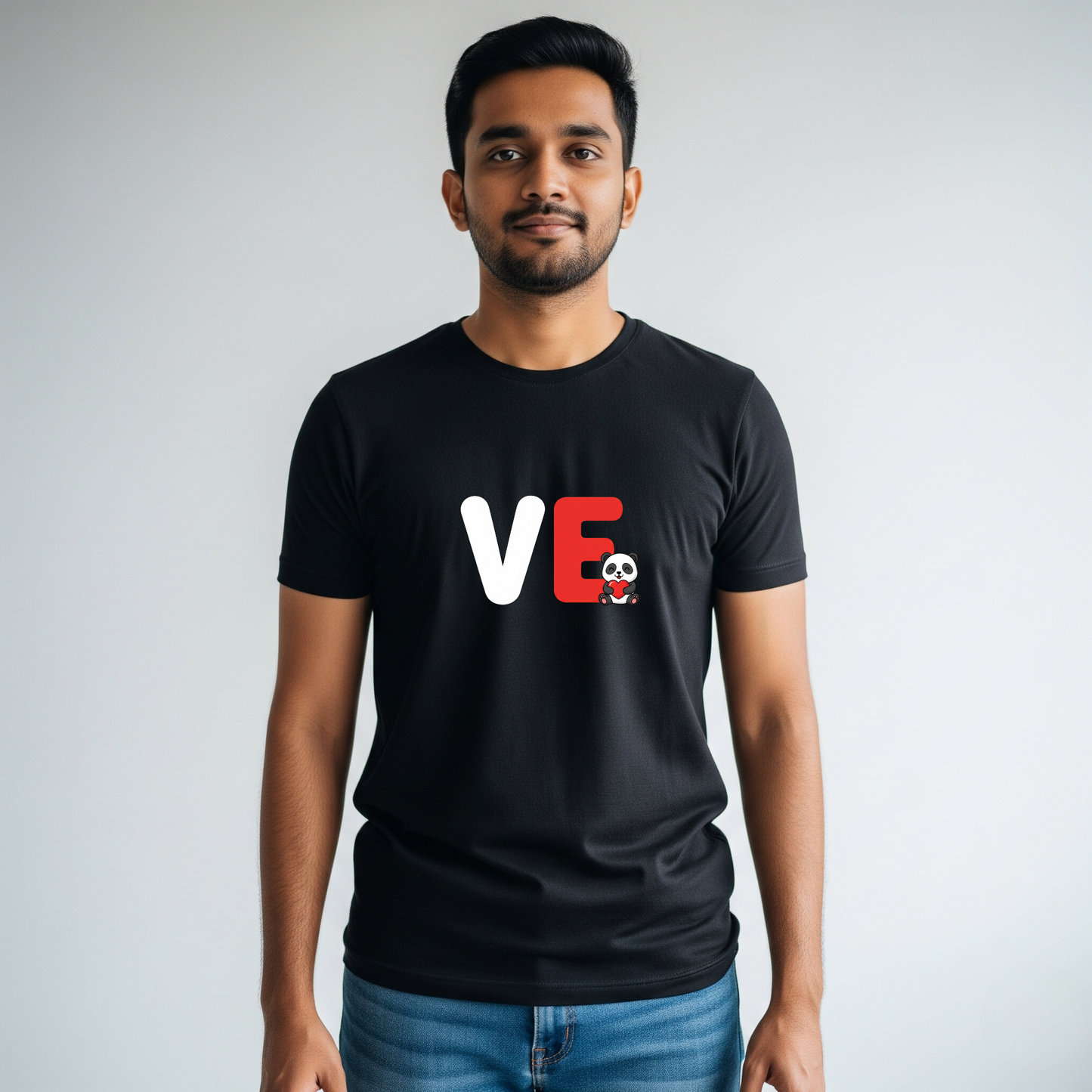 LO / VE Matching Couple T-shirts — Bold Split LOVE Design for Soulmates