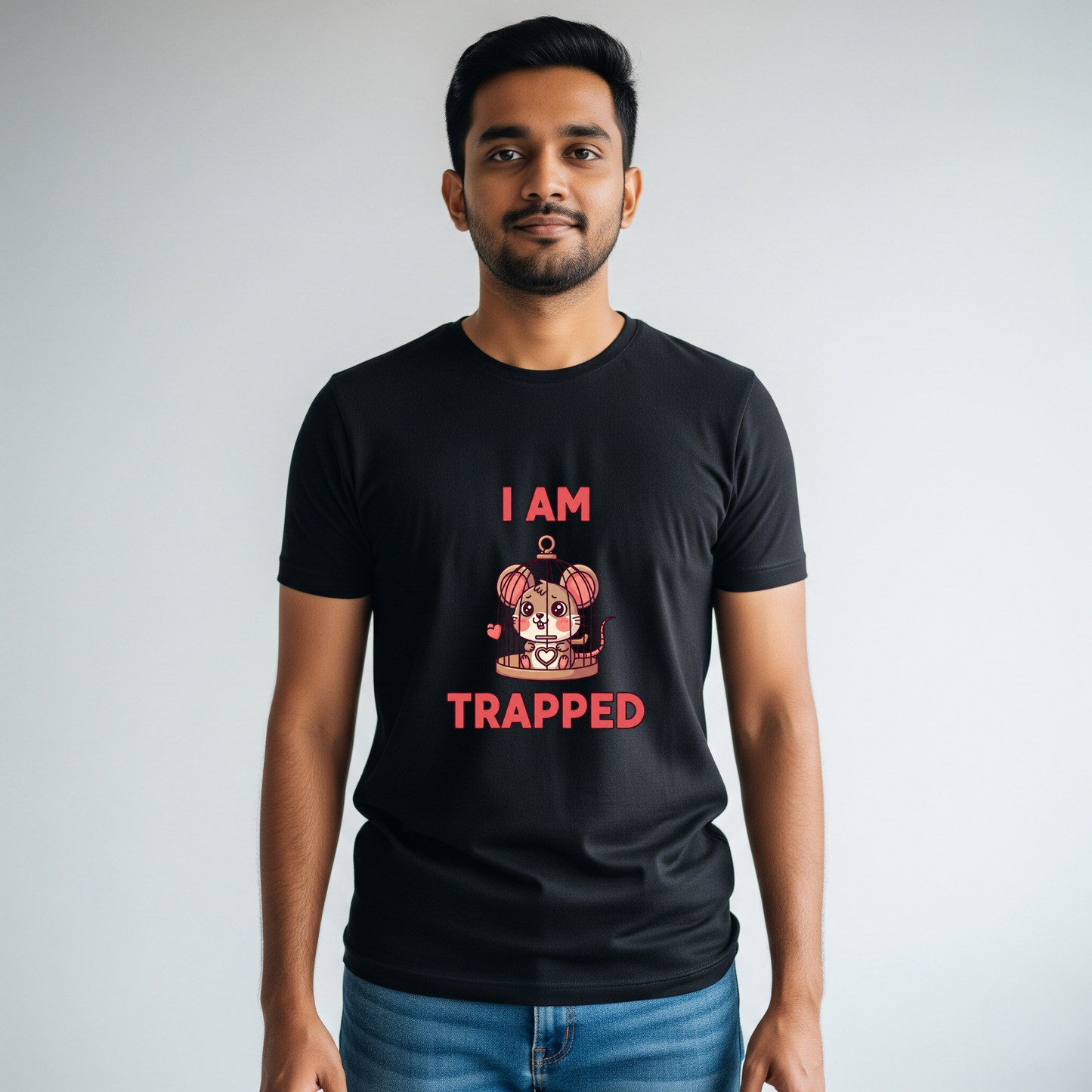 I Am Trapped & I Am the Trap T-shirts — Bold Matching Couple Tees with a Twist