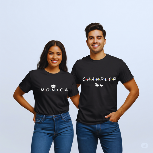 Chandler & Monica Couple T-shirts — Matching Tees for Soulmates